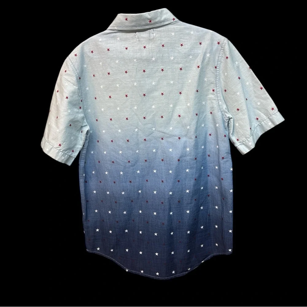 Boys Old Navy Blue and White Star Pattern Shirt
